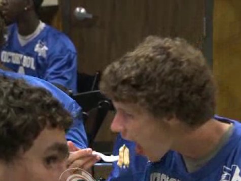 Victory Bowl Teams Face Off in Pancake Eating Contest