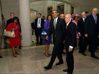 Obama Meets With Democrats On Capitol Hill