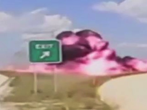 Semi Truck Hops Road, Explodes in Massive Fireball