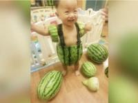 Babies Wearing Watermelon Overalls All the Rage in China