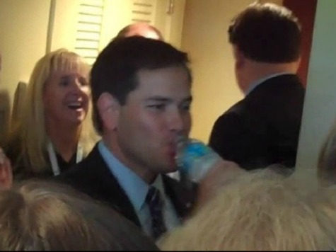 Rubio Handed Water Bottle in Middle of Tough Immigration Question