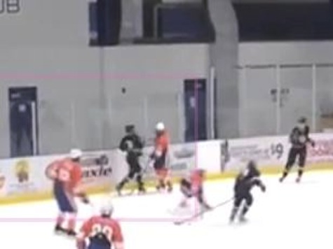 Youth Hockey Player Assaults Opponent By Swinging Hockey Stick Like Baseball Bat