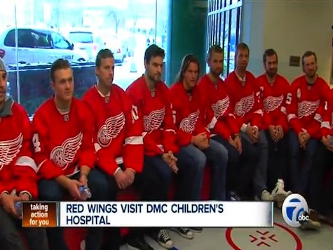 Red Wings Surprise Kids at Children's Hospital