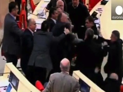 Fists and Feet Fly in Georgian Parliament Over Ukrainian Unrest
