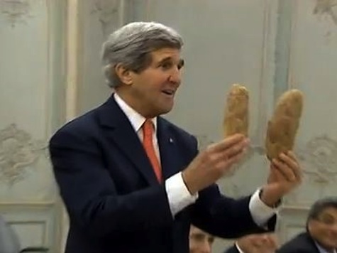 Kerry Passes Out Idaho Potatoes in Paris