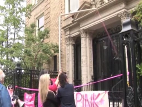 CodePink Unable to Fly Remote-Controlled Helicopter for Drone Protest, Resort to Dangling on Pink String