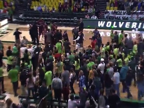 College Basketball Fans, Players Brawl After Court Storming