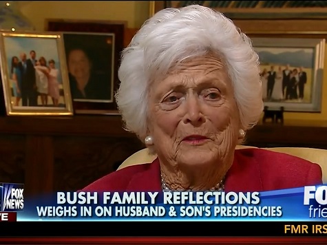 Barbara Bush: 'Very Proud' of George W., 'More Proud' of George H.W.