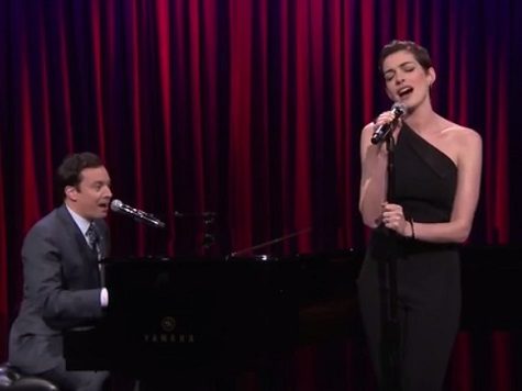 Jimmy Fallon, Anne Hathaway Sing Broadway Versions of Snoop Dogg, 50 Cent and Kendrick Lamar