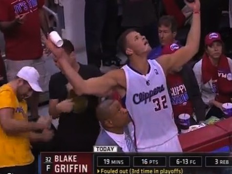 Blake Griffin Accidentally Douses Warrior Fan with Water After Fouling Out