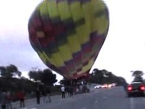 Hot Air Balloon Lands in Middle of San Diego Suburban Street