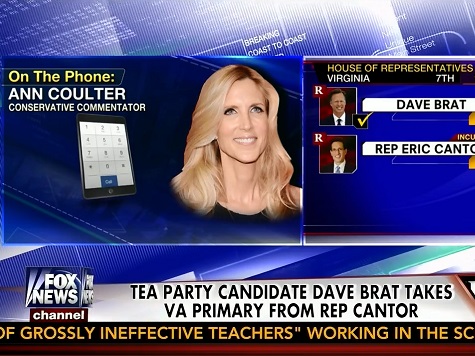 Coulter on Cantor Defeat: Americans 'Would Like a Moratorium on Immigration Generally'