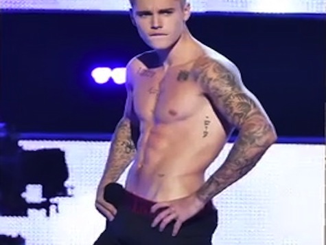 Desperate Bieber Strips to Boxers To Stop Crowds Boos