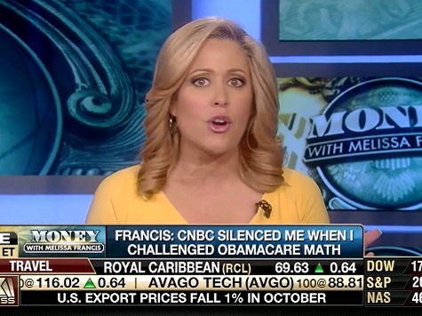 Melissa Francis: CNBC Told Me Not to Criticize Obamacare
